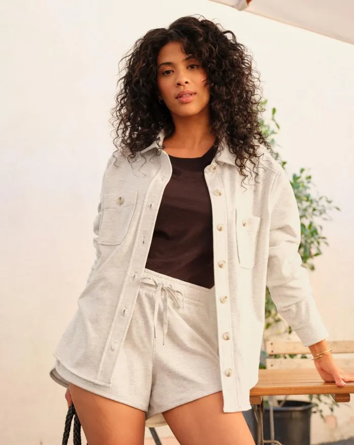 TravisMathew CLOUD FLEECE SHORT 20 Heather Light Grey Women Shorts TravisMathew CLOUD FLEECE SHORT 20 Heather Light Grey Women Shorts