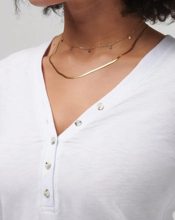 TravisMathew CLOUD JERSEY HENLEY White Women Tees TravisMathew CLOUD JERSEY HENLEY White Women Tees