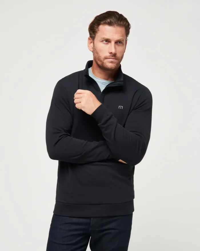 TravisMathew CLOUD QUARTER ZIP 20 Black Men Quarter Zips