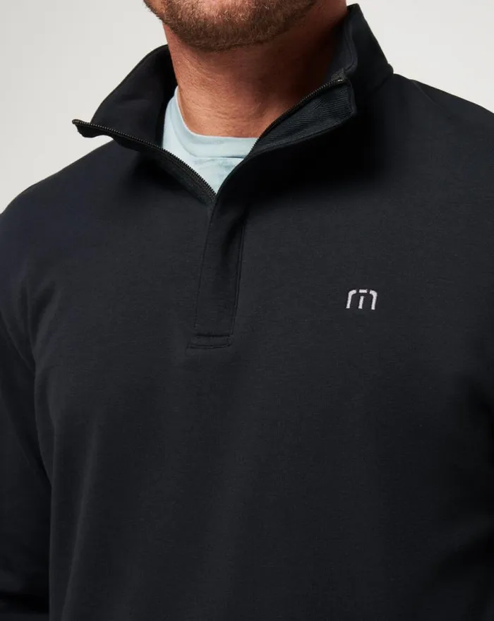 TravisMathew CLOUD QUARTER ZIP 20 Black Men Quarter Zips