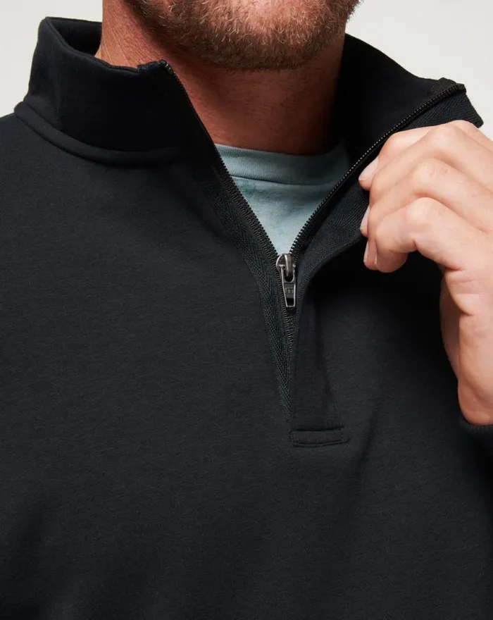 TravisMathew CLOUD QUARTER ZIP 20 Black Men Quarter Zips