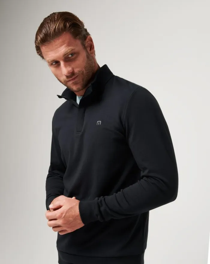 TravisMathew CLOUD QUARTER ZIP 20 Black Men Quarter Zips