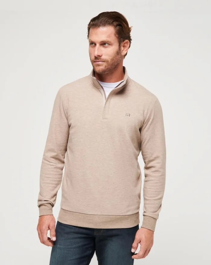 TravisMathew CLOUD QUARTER ZIP 20 Portabella Men Quarter Zips