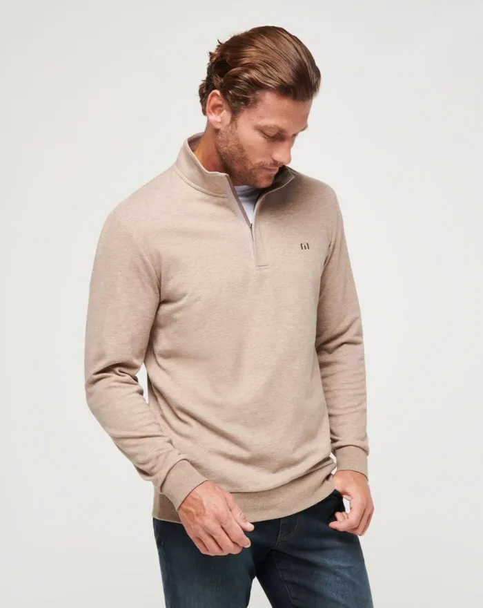 TravisMathew CLOUD QUARTER ZIP 20 Portabella Men Quarter Zips TravisMathew CLOUD QUARTER ZIP 20 Portabella Men Quarter Zips