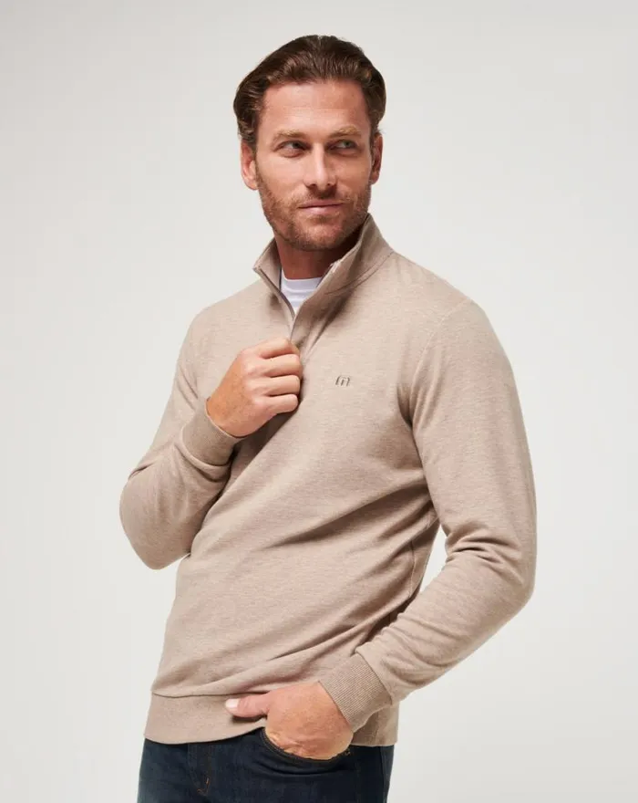 TravisMathew CLOUD QUARTER ZIP 20 Portabella Men Quarter Zips TravisMathew CLOUD QUARTER ZIP 20 Portabella Men Quarter Zips