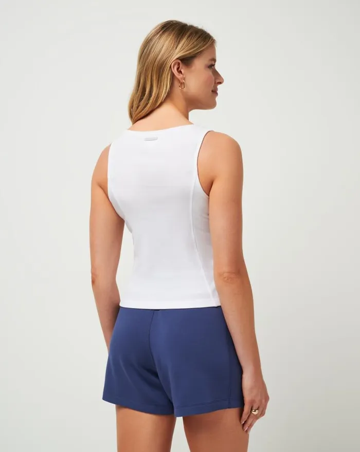 TravisMathew CLOUD RIB HADLEY TANK White Women Tees TravisMathew CLOUD RIB HADLEY TANK White Women Tees