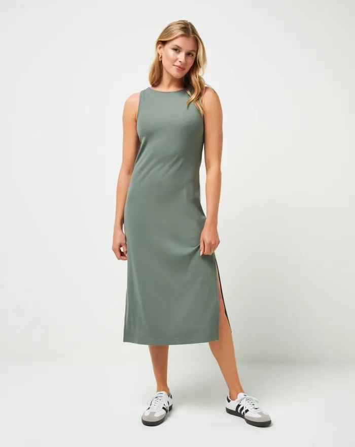 TravisMathew CLOUD RIB HADLEY WOOD DRESS Agave Green Women Dresses TravisMathew CLOUD RIB HADLEY WOOD DRESS Agave Green Women Dresses