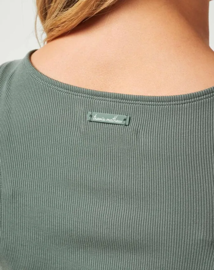 TravisMathew CLOUD RIB HADLEY WOOD DRESS Agave Green Women Dresses TravisMathew CLOUD RIB HADLEY WOOD DRESS Agave Green Women Dresses