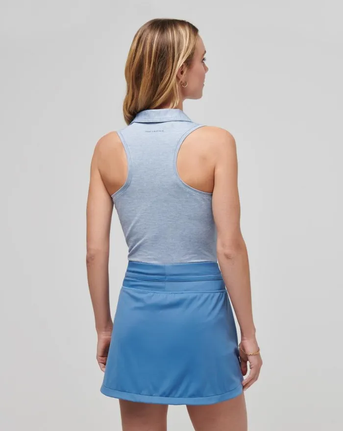 TravisMathew FEATHERWEIGHT ACTIVE SLEEVELESS POLO Heather Moonlight Blue Women Polos