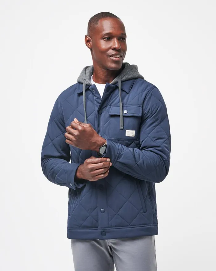TravisMathew GREY WAVE FULL ZIP HOODIE Total Eclipse Men Jackets