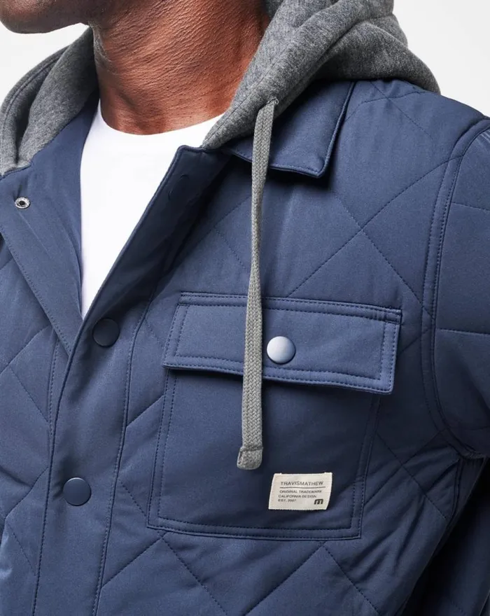 TravisMathew GREY WAVE FULL ZIP HOODIE Total Eclipse Men Jackets TravisMathew GREY WAVE FULL ZIP HOODIE Total Eclipse Men Jackets