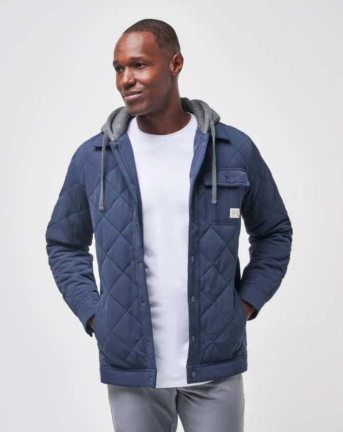 TravisMathew GREY WAVE FULL ZIP HOODIE Total Eclipse Men Jackets TravisMathew GREY WAVE FULL ZIP HOODIE Total Eclipse Men Jackets