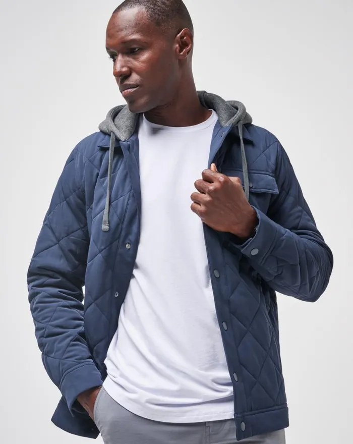 TravisMathew GREY WAVE FULL ZIP HOODIE Total Eclipse Men Jackets TravisMathew GREY WAVE FULL ZIP HOODIE Total Eclipse Men Jackets