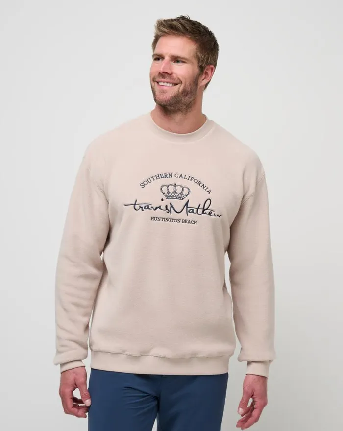 TravisMathew HAVE A GANDER CREW Oxford Tan Men Hoodies and Sweatshirts