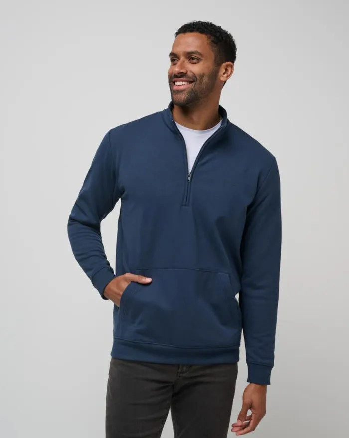 TravisMathew HOTEL HOPPER QUARTER ZIP Total Eclipse Men Quarter Zips
