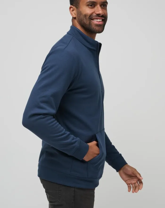 TravisMathew HOTEL HOPPER QUARTER ZIP Total Eclipse Men Quarter Zips TravisMathew HOTEL HOPPER QUARTER ZIP Total Eclipse Men Quarter Zips
