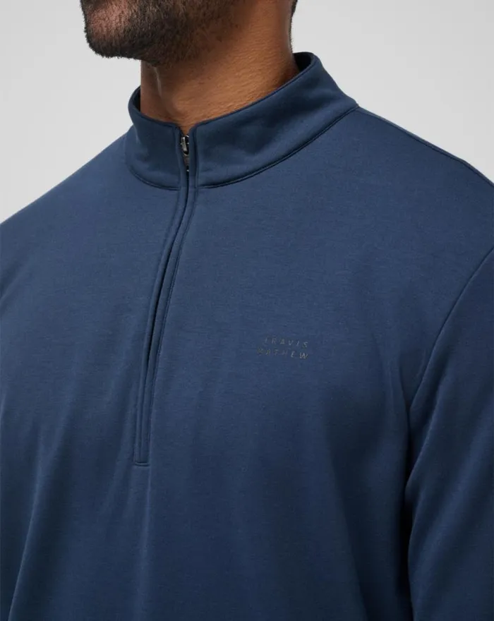 TravisMathew HOTEL HOPPER QUARTER ZIP Total Eclipse Men Quarter Zips TravisMathew HOTEL HOPPER QUARTER ZIP Total Eclipse Men Quarter Zips