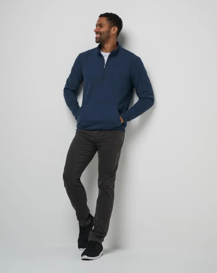 TravisMathew HOTEL HOPPER QUARTER ZIP Total Eclipse Men Quarter Zips TravisMathew HOTEL HOPPER QUARTER ZIP Total Eclipse Men Quarter Zips