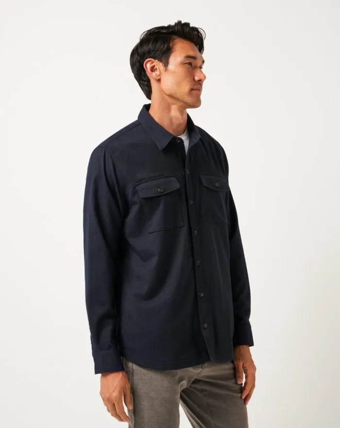 TravisMathew LIFESTYLE SHIFT SHIRT JACKET Navy Men ButtonUps TravisMathew LIFESTYLE SHIFT SHIRT JACKET Navy Men ButtonUps