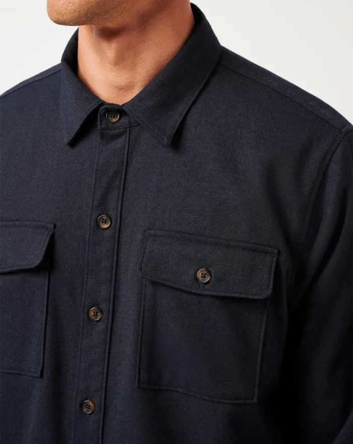 TravisMathew LIFESTYLE SHIFT SHIRT JACKET Navy Men ButtonUps TravisMathew LIFESTYLE SHIFT SHIRT JACKET Navy Men ButtonUps