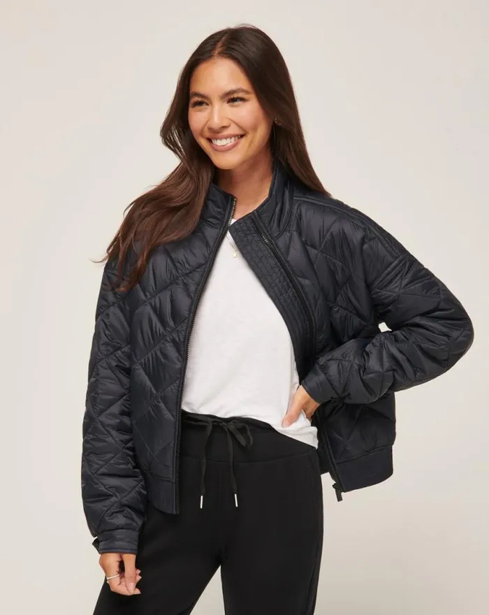 TravisMathew LIGHTS AT NIGHT QUILTED JACKET Obsidian Women Jackets TravisMathew LIGHTS AT NIGHT QUILTED JACKET Obsidian Women Jackets
