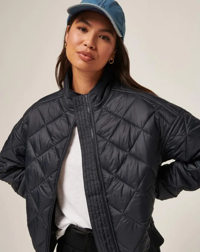 TravisMathew LIGHTS AT NIGHT QUILTED JACKET Obsidian Women Jackets TravisMathew LIGHTS AT NIGHT QUILTED JACKET Obsidian Women Jackets