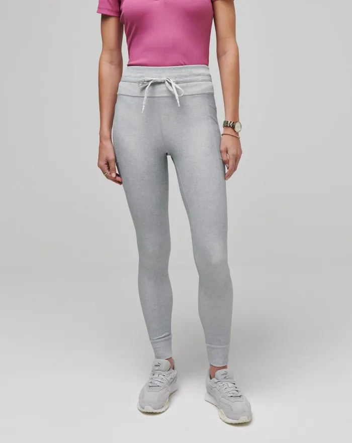 TravisMathew MOVEKNIT TIE LEGGING Heather Light Grey Women Pants