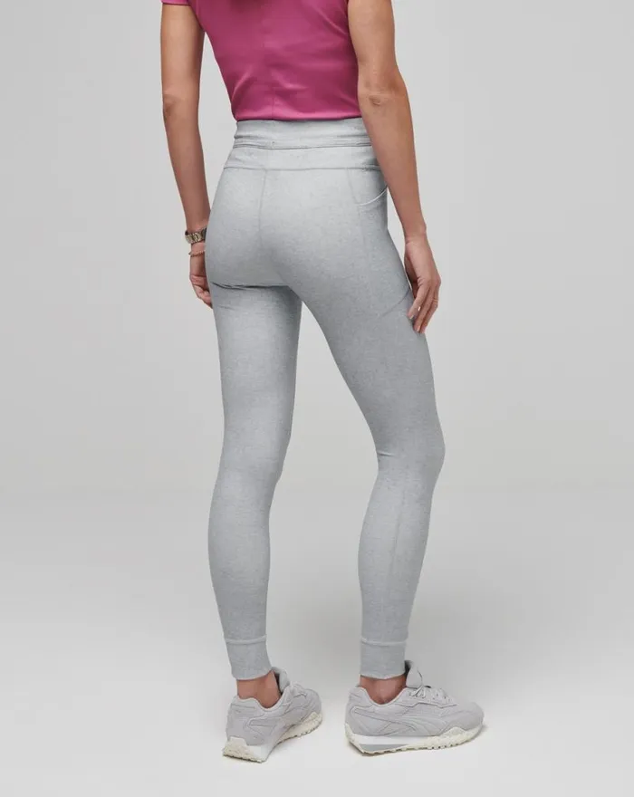 TravisMathew MOVEKNIT TIE LEGGING Heather Light Grey Women Pants TravisMathew MOVEKNIT TIE LEGGING Heather Light Grey Women Pants