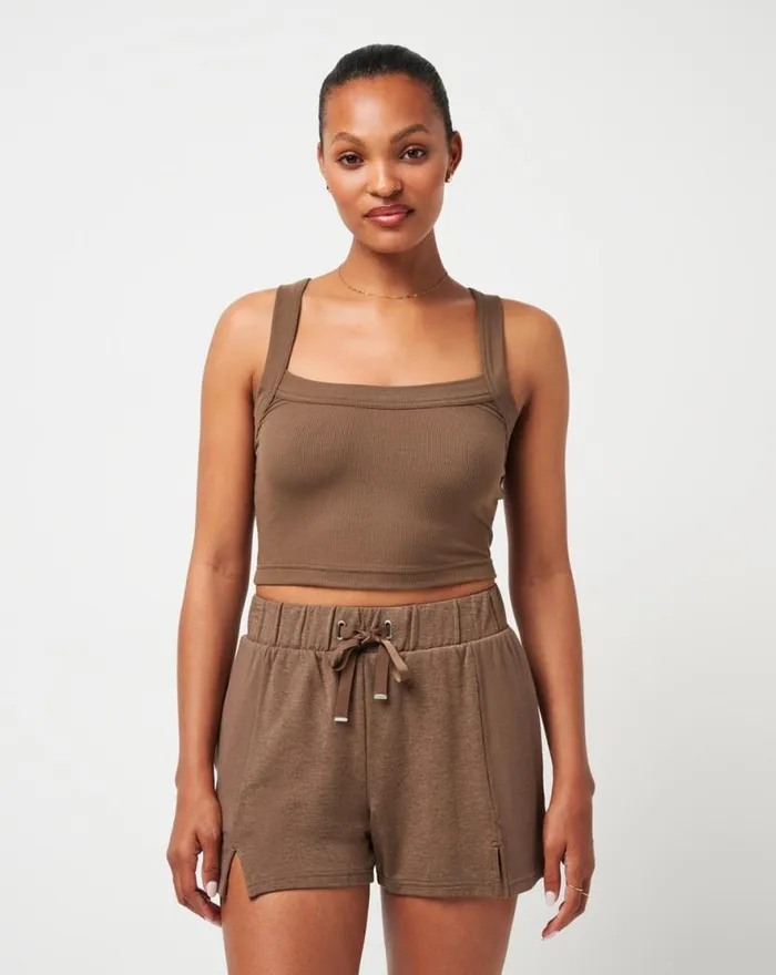 TravisMathew OUR LITTLE SECRET CLOUD TANK Cocoa Brown Women Shirts and Tops TravisMathew OUR LITTLE SECRET CLOUD TANK Cocoa Brown Women Shirts and Tops