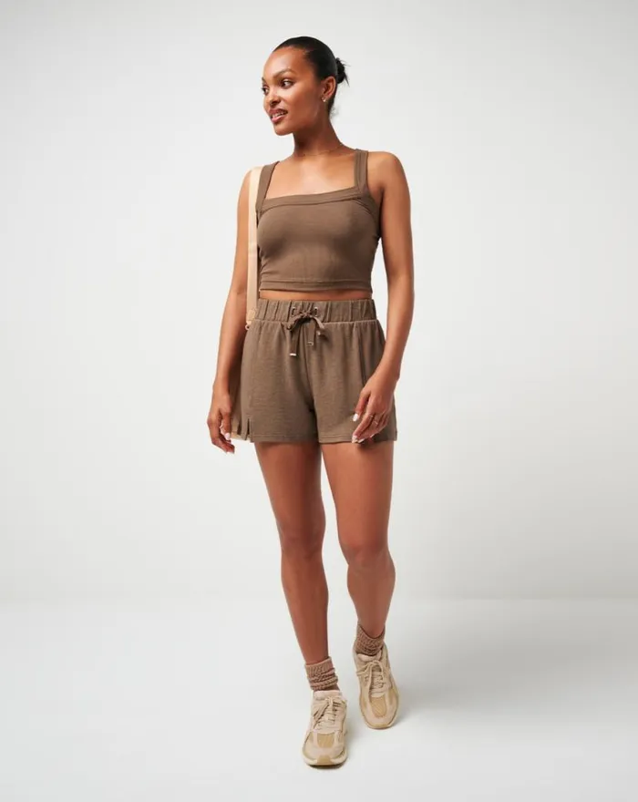 TravisMathew OUR LITTLE SECRET CLOUD TANK Cocoa Brown Women Shirts and Tops TravisMathew OUR LITTLE SECRET CLOUD TANK Cocoa Brown Women Shirts and Tops