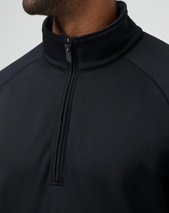 TravisMathew QUEST POLAR FLEECE QUARTER ZIP Black Men Quarter Zips TravisMathew QUEST POLAR FLEECE QUARTER ZIP Black Men Quarter Zips