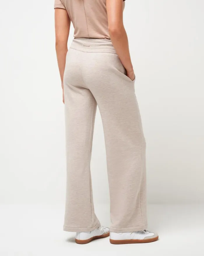 TravisMathew SAVE THE DAY WIDE LEG PANT Heather Natural Women Pants TravisMathew SAVE THE DAY WIDE LEG PANT Heather Natural Women Pants