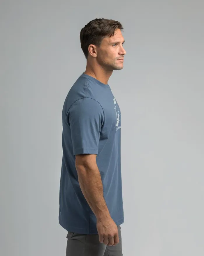TravisMathew STRAIGHT UP TEE Vintage Indigo Men Tees TravisMathew STRAIGHT UP TEE Vintage Indigo Men Tees