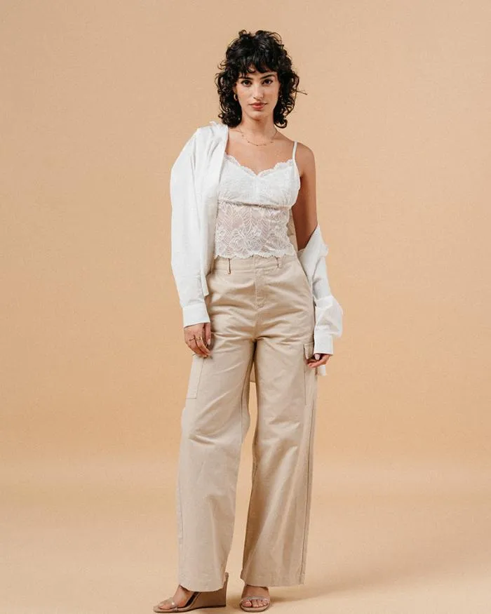 TROUSERS BEIGE MATEO Shop Grace and Mila HighWaisted Trousers