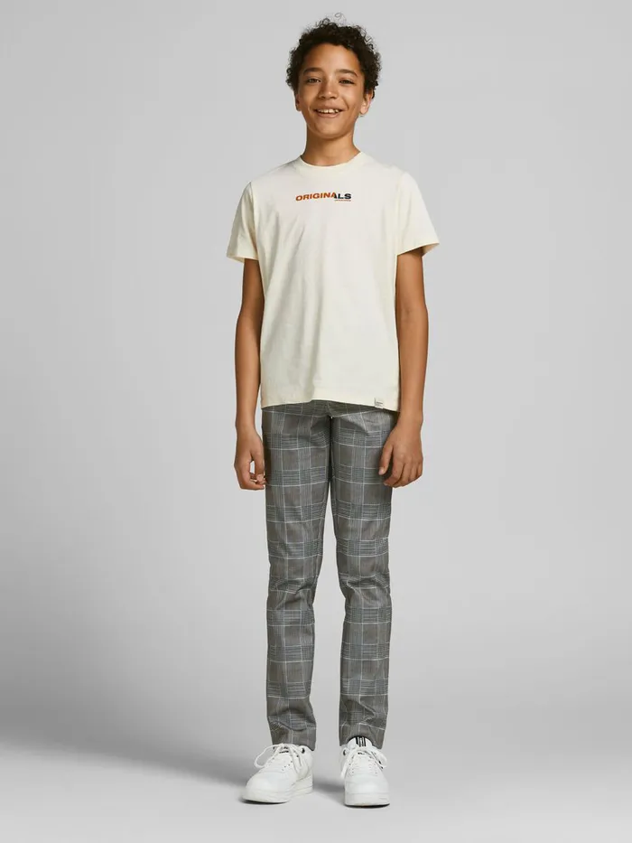 Trousers JACK and JONES Junior BOYS MARCO PHIL CHINOS Grey Beige