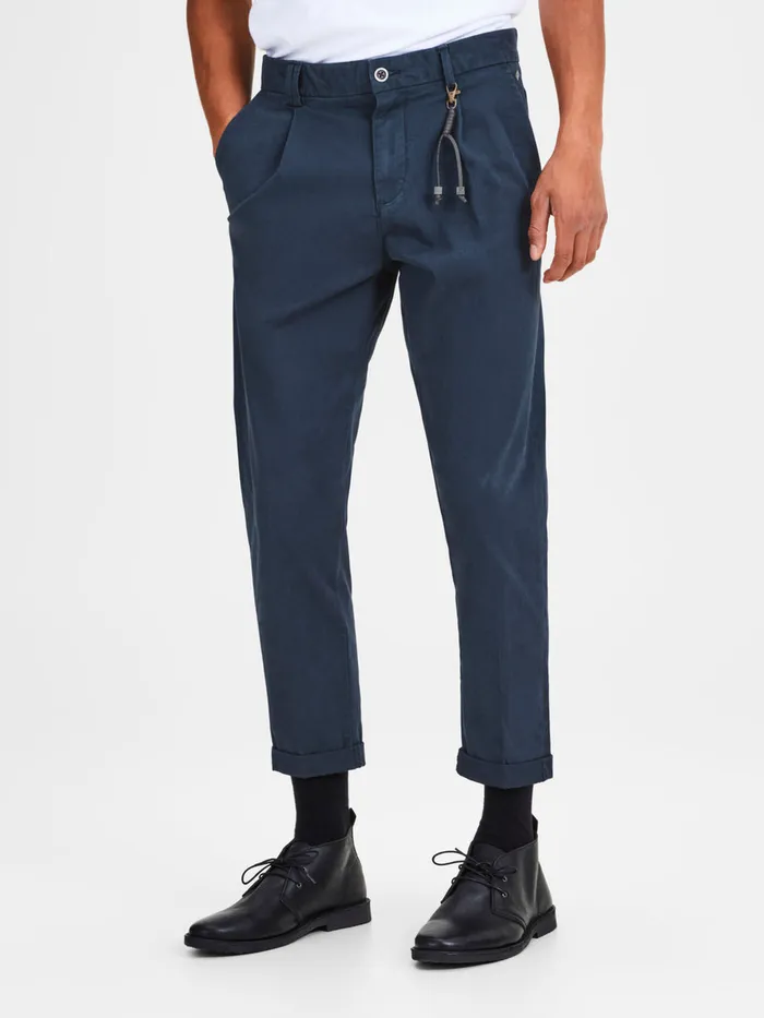Trousers JACK and JONES Mens ACE MILTON AKM 562 CHINOS Blue Navy Blazer