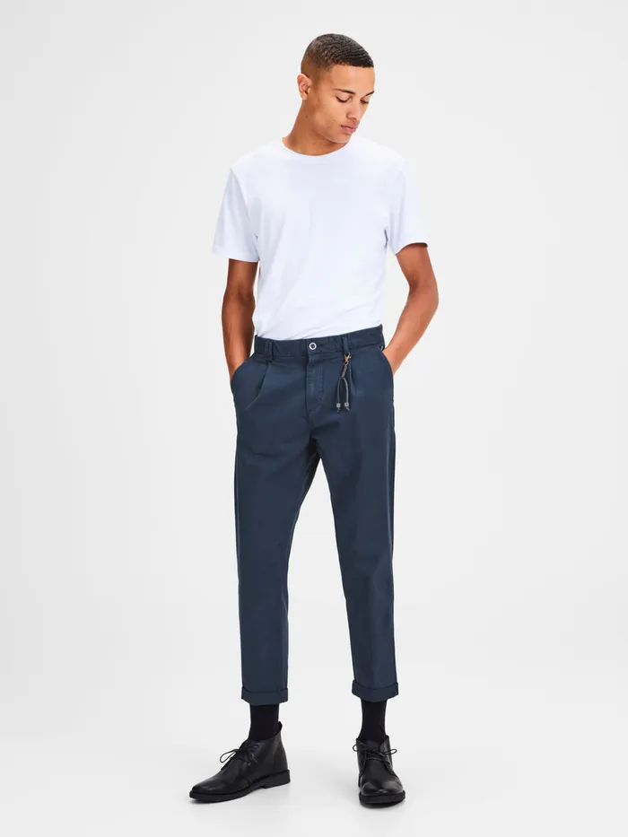 Trousers JACK and JONES Mens ACE MILTON AKM 562 CHINOS Blue Navy Blazer