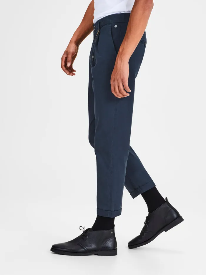 Trousers JACK and JONES Mens ACE MILTON AKM 562 CHINOS Blue Navy Blazer