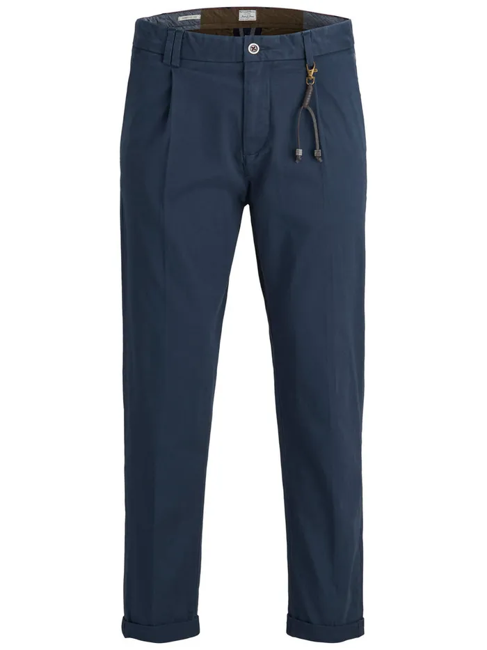 Trousers JACK and JONES Mens ACE MILTON AKM 562 CHINOS Blue Navy Blazer
