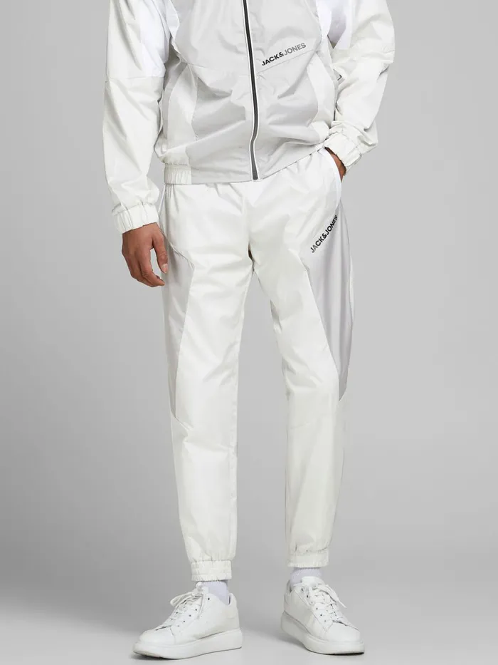 Trousers JACK and JONES Mens ACE RODMAN TRAINING TROUSERS White Glacier Gray