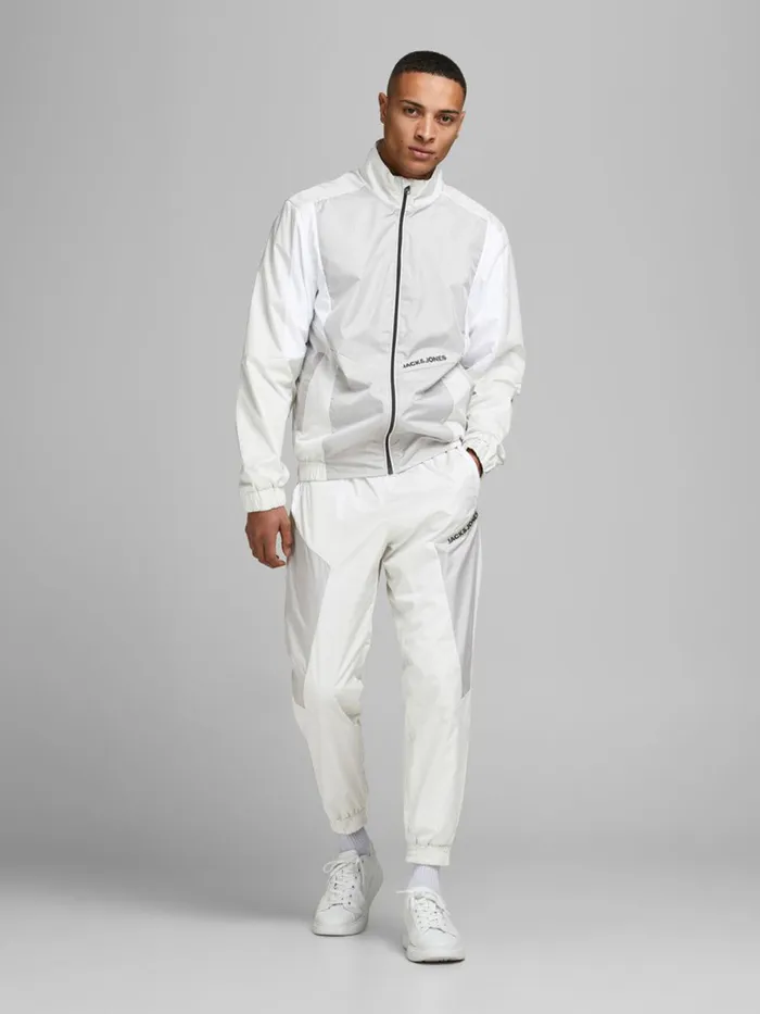 Trousers JACK and JONES Mens ACE RODMAN TRAINING TROUSERS White Glacier Gray