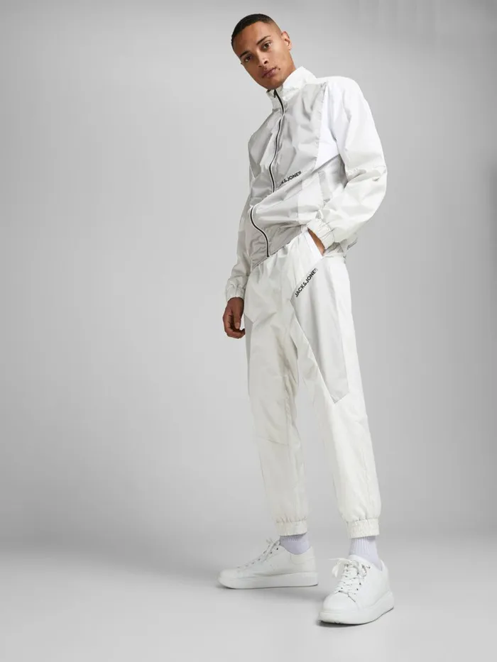 Trousers JACK and JONES Mens ACE RODMAN TRAINING TROUSERS White Glacier Gray