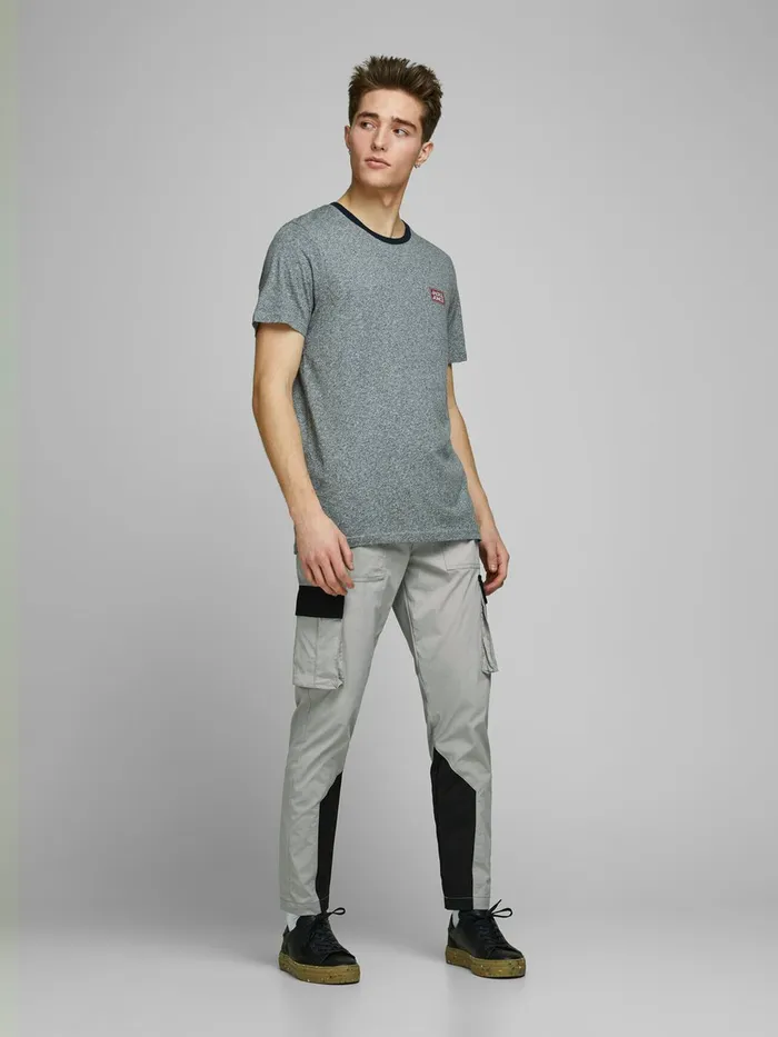 Trousers JACK and JONES Mens ACE STAN TC419 CARGO TROUSERS Grey Drizzle