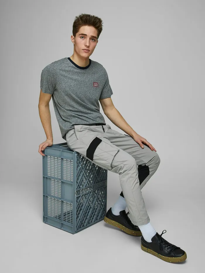 Trousers JACK and JONES Mens ACE STAN TC419 CARGO TROUSERS Grey Drizzle