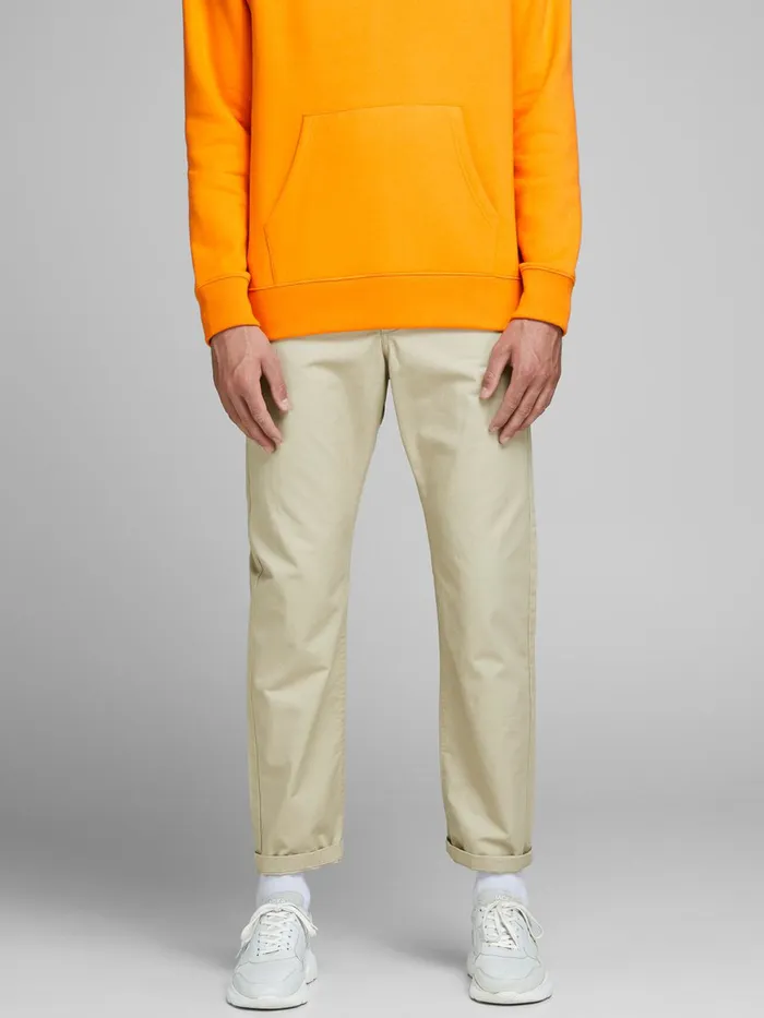 Trousers JACK and JONES Mens CHRIS GRAHAM AKM 789 CHINOS Beige White Pepper