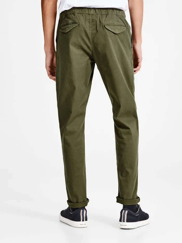 Trousers JACK and JONES Mens CODY ELASTIC AKM OLIVE ITA CARGO TROUSERS Green Olive Night