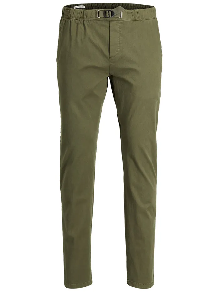 Trousers JACK and JONES Mens CODY ELASTIC AKM OLIVE ITA CARGO TROUSERS Green Olive Night