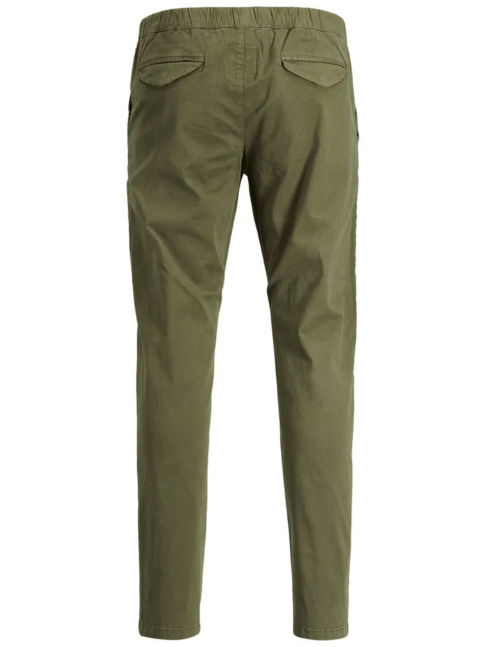 Trousers JACK and JONES Mens CODY ELASTIC AKM OLIVE ITA CARGO TROUSERS Green Olive Night