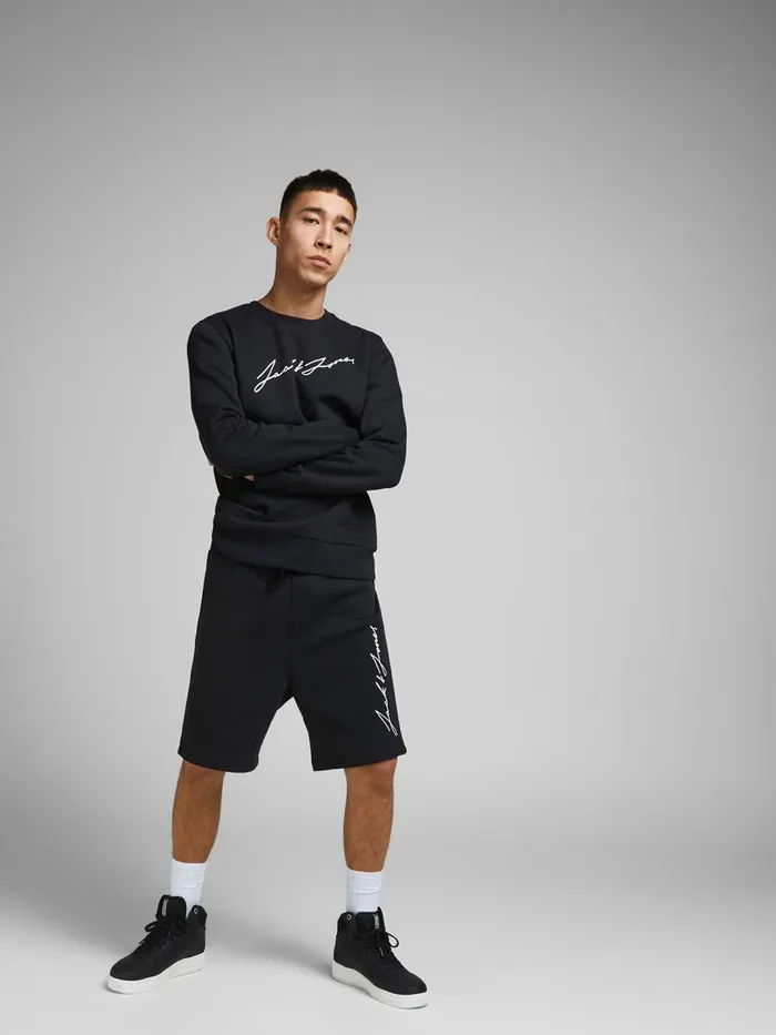 Trousers JACK and JONES Mens LOOPBACK 2PIECE TRACKSUIT Black Tap Shoe