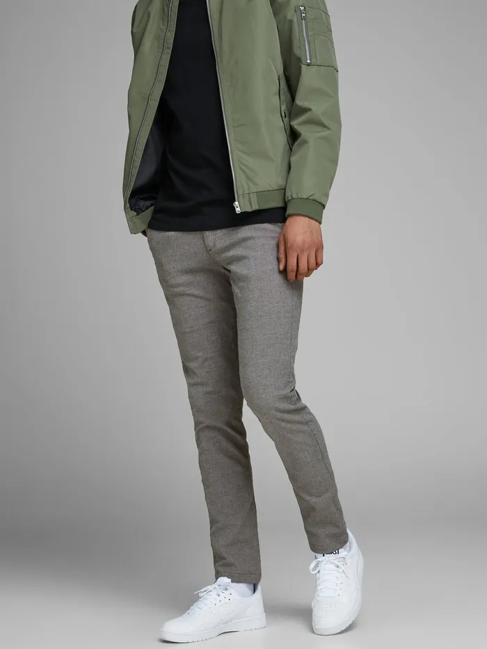 Trousers JACK and JONES Mens MARCO AKM 638 CHINOS Grey Silver Birch